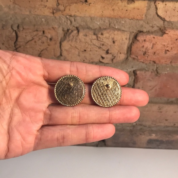 VINTAGE Teal swirl earrings - Picture 2 of 2